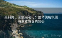 黑料网日常使用笔记：整体使用氛围与浏览节奏的感受