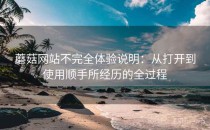 蘑菇网站不完全体验说明：从打开到使用顺手所经历的全过程