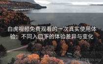白虎视频免费观看的一次真实使用体验：不同入口下的体验差异与变化