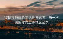 蜜桃视频体验向记录与思考：第一次使用时的上手难度记录