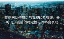 蘑菇网站使用后的直观印象整理：长时间浏览后的稳定性与流畅度表现