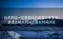 白虎网站一区使用后的直观印象整理：更适合碎片时间还是长时间浏览