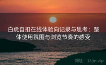 白虎自扣在线体验向记录与思考：整体使用氛围与浏览节奏的感受