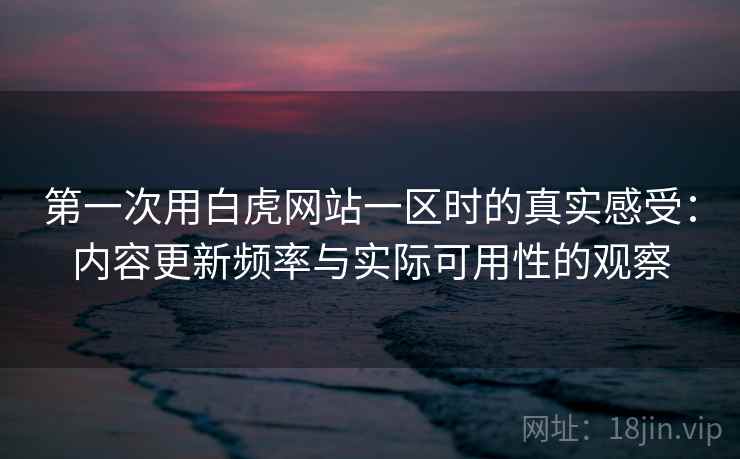 第一次用白虎网站一区时的真实感受：内容更新频率与实际可用性的观察  第2张
