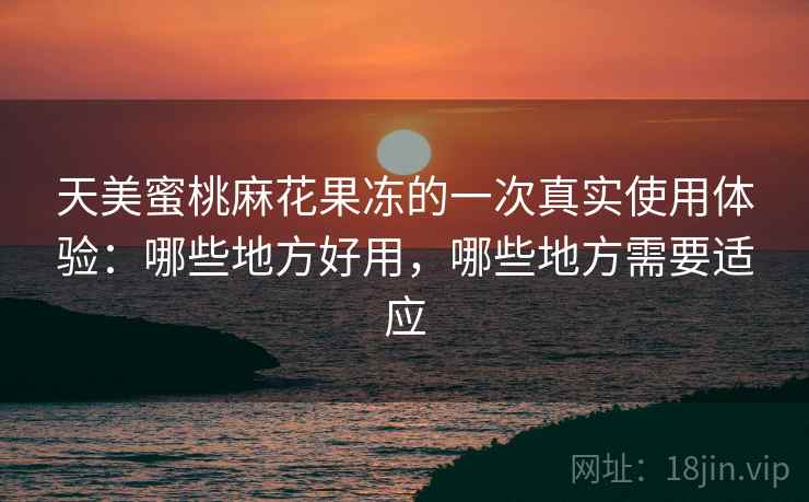 天美蜜桃麻花果冻的一次真实使用体验：哪些地方好用，哪些地方需要适应  第2张