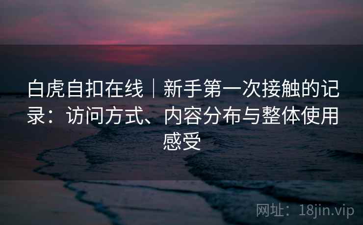 白虎自扣在线｜新手第一次接触的记录：访问方式、内容分布与整体使用感受  第1张
